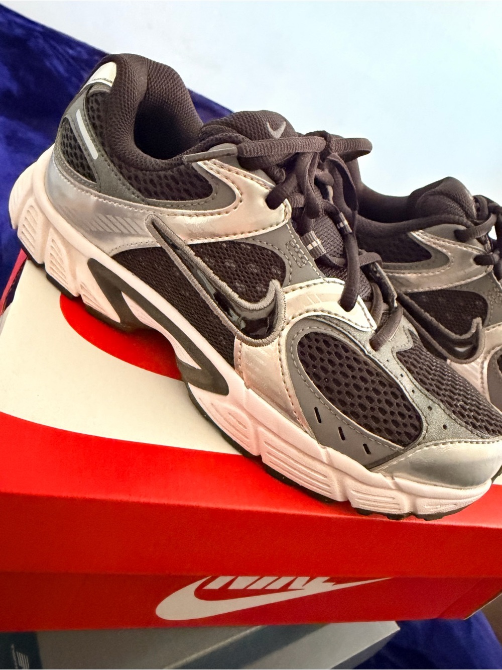 Nike Black and Silver Athletic Sneakers